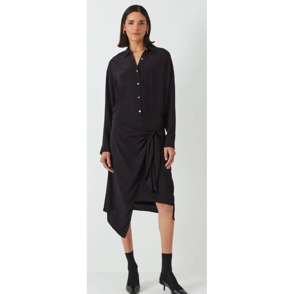 Theory Designer Sarong Shirt dress Black Quiet Luxury Size 6